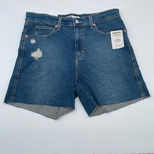 Levi’s Signature Heritage High Rise‎ Distressed Denim Jean Shorts 5” Raw Hem